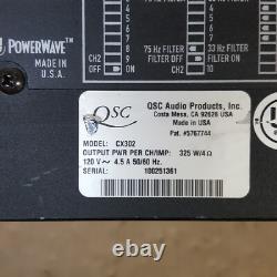 QSC CX302 Professional Amplifier 2 Channel 70V withPower Cord USED