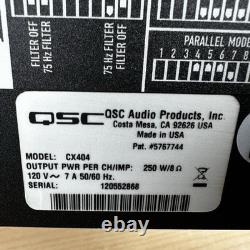 QSC CX404 4-Channel Professional Amplifier with Power Cable Tested/Working