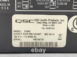 QSC CX502 2-Channel Professional Power Amplifier Amp 300W Per Ch at 8ohms