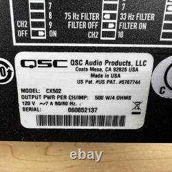 QSC CX502 2-Channel Professional Power Amplifier with Power Cord