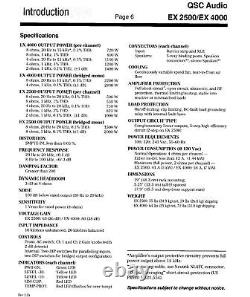 QSC EX Series EX 2500 Professional Stereo Power Amplifier 2 Channels