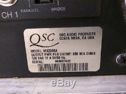 QSC MX 2000A Pro Stereo 2 Channel 650w Dual Power Amplifier + 4U Flight Case