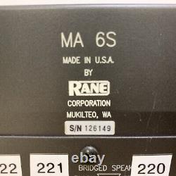 RANE MA 6S Bridgeable Pro Multi-Channel Amplifier- Made In USA