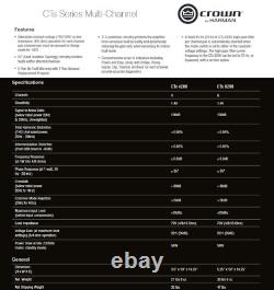 Rack Mount Crown CTS-8200 8-Channel Professional Power Amplifier 4 FANS OUT