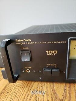 Radio Shack MPA-200 Professional Stereo Power P. A. Amplifier Rack Mountable 3/3