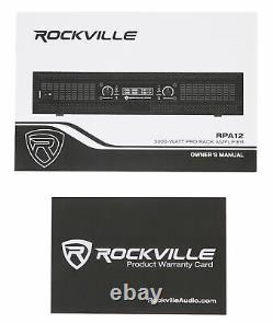 Rockville RPA12 5000 Watt Peak / 1400w RMS 2 Channel Power Amplifier Pro/DJ Amp