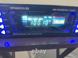Rockville RPA6000USB 1000W 4 Channel Pro Hybrid Amplifier AM FM Tuner USB