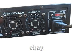 Rockville RPA6000USB 1000W 4 Channel Pro Hybrid Amplifier AM FM Tuner USB
