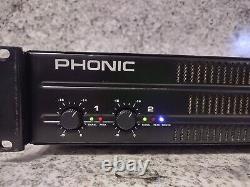 Tested Phonic MAX 2500 2-Channel Professional Stereo Power Amplifier Rackmount