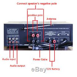 110v 2000 Watts 2 Canaux Pro Bluetooth Amplificateur De Puissance Audio Stéréo Amp Sd Usb