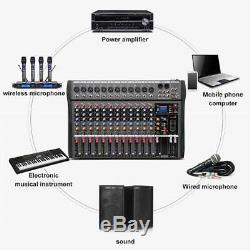 12 Canaux Professional Puissance Powered Mixer Mixage Amplificateur