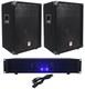 2 Enceintes Pa Rockville Rsg10 10 + Amplificateur Dj Technique Pro Ax1200 1200w