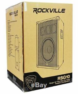 2 Haut-parleurs Rockville Rsg10 10 Pa + Amplificateur De Puissance Dj Professionnel Pro Ax1200 1200w