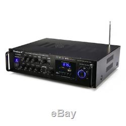 2000w Pro Bluetooth Hifi Amplificateur Surround Stéréo Amp Karaoké Fm Usb Sd
