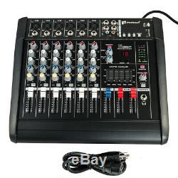 6 Canaux Powered Professional Power Mixer Mixage Amplificateur 16dsp Usb