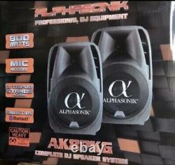 Alphasonik Tout-en-un 8 Powered 800w Pro Dj Amplifié Avec Haut-parleurs Bluetooth