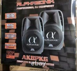 Alphasonik Tout-en-un 8 Powered 800w Pro Dj Amplifié Avec Haut-parleurs Bluetooth