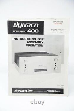 Amplificateur De Puissance Dynaco Stereo 400 Avec Meters Pro Restored, Recapped, Leds