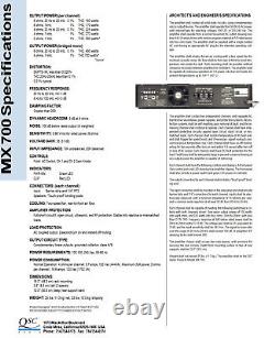 Amplificateur De Puissance Pontable Professionnel Qsc Mx700 150withch @ 8-ohm