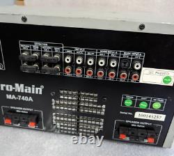 Amplificateur Pro Main MA-740A avec écho numérique, mixage stéréo et amplificateur de puissance 4 canaux