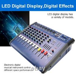 Amplificateur de mixage professionnel alimenté 8 canaux 16DSP USB 1500W