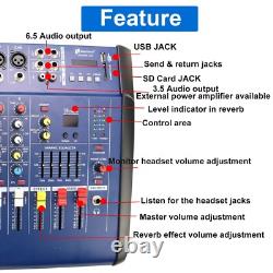 Amplificateur de mixage professionnel alimenté 8 canaux 16DSP USB 1500W