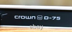 Amplificateur de puissance 2 canaux Crown D-75 120V Pro Audio Studio Amp Hi-Fi Audiophile