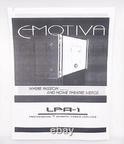 Amplificateur de puissance 7 canaux professionnel Emotiva Lpa-1, Manuel de l'utilisateur, Alimentation électrique