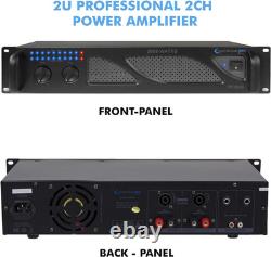 Amplificateur de puissance DJ 2 canaux 3000 watts 2U professionnel avec double vitesse de refroidissement