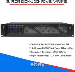 Amplificateur de puissance DJ 2 canaux 3000 watts 2U professionnel avec double vitesse de refroidissement