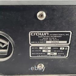 Amplificateur de puissance à deux canaux Vintage Crown Professional D150A monté en rack