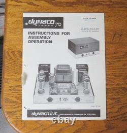 Amplificateur de puissance à tubes classique Dynaco ST-70, service professionnel excellent