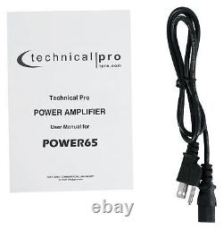 Amplificateur de puissance professionnel 2U à 2 canaux de 6 500 watts Technical Pro POWER65