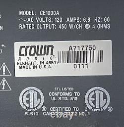 Amplificateur de puissance professionnel Crown Audio CE1000 1100W testé