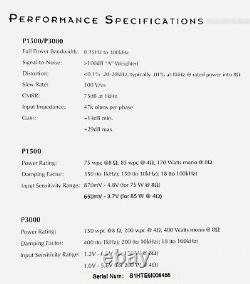 Amplificateur de puissance professionnel Hafler P1500 Trans. Nova