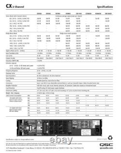Amplificateur de puissance professionnel QSC CX-1102 2 canaux montable en rack 1100W @ 4 Ohm CX1102