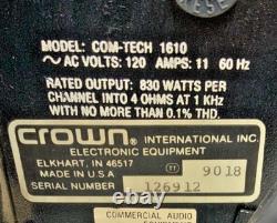 Amplificateur de puissance stéréo professionnel 2 canaux Crown Audio Com-Tech 1610 184A