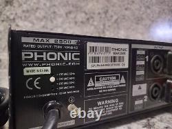 Amplificateur de puissance stéréo professionnel en rack à deux canaux Phonic MAX 2500 testé