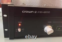 Amplificateur de puissance stéréo vintage Crown PS-200 pour studio professionnel audio PS200 non testé