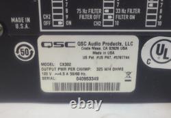 Amplificateur professionnel QSC CX302 à 2 canaux avec câble d'alimentation TESTÉ POUR LA PUISSANCE