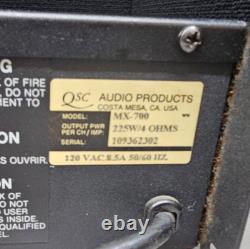 Amplificateur stéréo professionnel à 2 canaux QSC MX 700, puissance, montable en rack