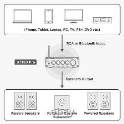 Fosi Audio Bt30d Pro 2.1 Amplificateur D'alimentation De Canal Récepteur Stéréo Audio Bluetooth