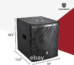 Haut-parleur subwoofer amplifié PRORECK SP-12X de 12 pouces pour PA DJ avec une puissance de 1000W et amplificateur de classe D