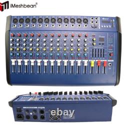 Mélangeur de canaux Pro 12 avec amplificateur de puissance 2000 W, pack sonore Bluetooth Powertable