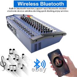 Mélangeur de canaux Pro 12 avec amplificateur de puissance 2000 W, pack sonore Bluetooth Powertable