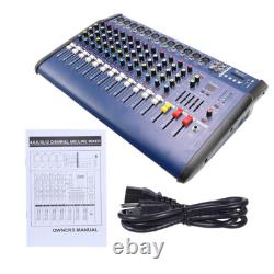 Mélangeur de canaux Pro 12 avec amplificateur de puissance 2000 W, pack sonore Bluetooth Powertable