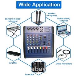 Mélangeur professionnel 4 canaux avec amplificateur de puissance 800 W avec Bluetooth, ensemble audio Powertable