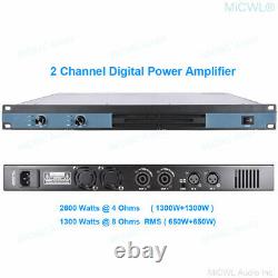 Micwl 3600 Watt Peak 2 Canal Digital Power Amplificateur Pro Dj Amp Speaker 1u 19