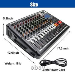 Mixeur amplifié Pro 12 canaux 700W Amplificateur de mixage 99DSP USB 110V-240V