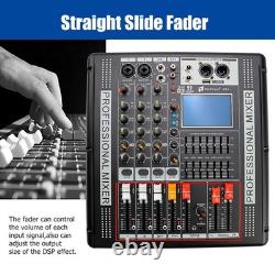 Mixeur audio professionnel à 4 canaux avec amplificateur de mixage 99 DSP avec USB 110-220V Bluetooth